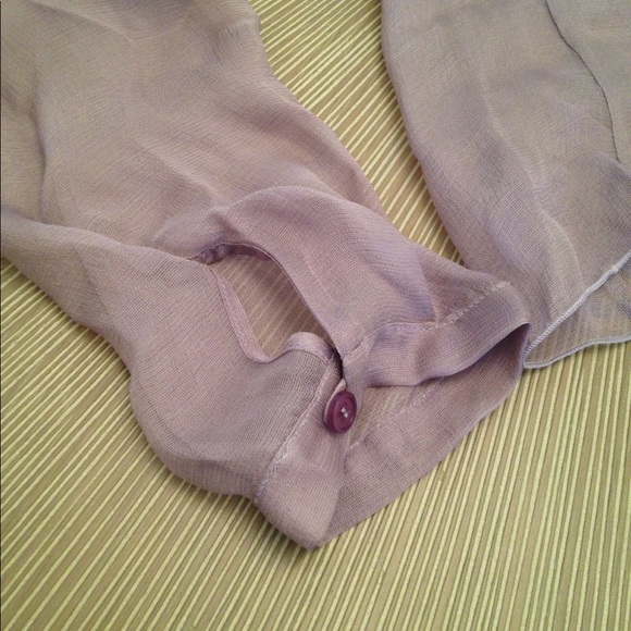 Emporio Armani violet sheer ruffle blouse - Picture 4 of 7
